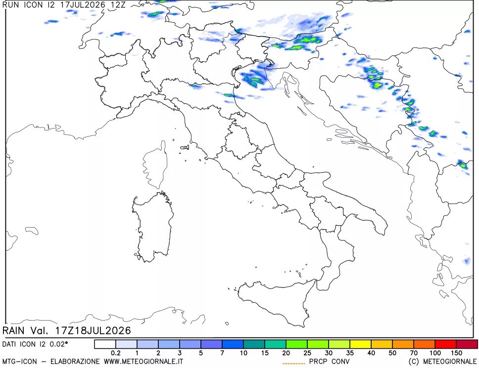 mappa Precipitazioni totali e convettive