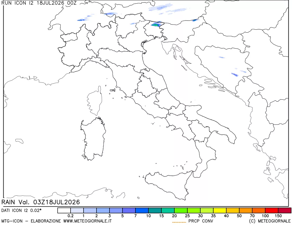 mappa Precipitazioni totali e convettive