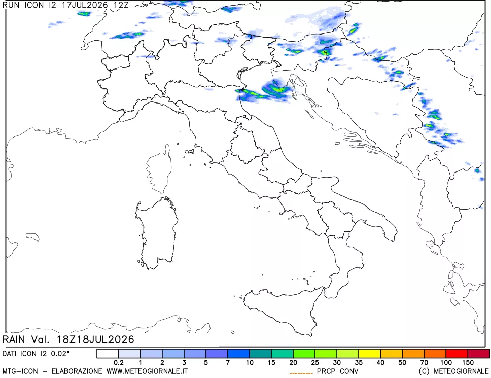 mappa Precipitazioni totali e convettive