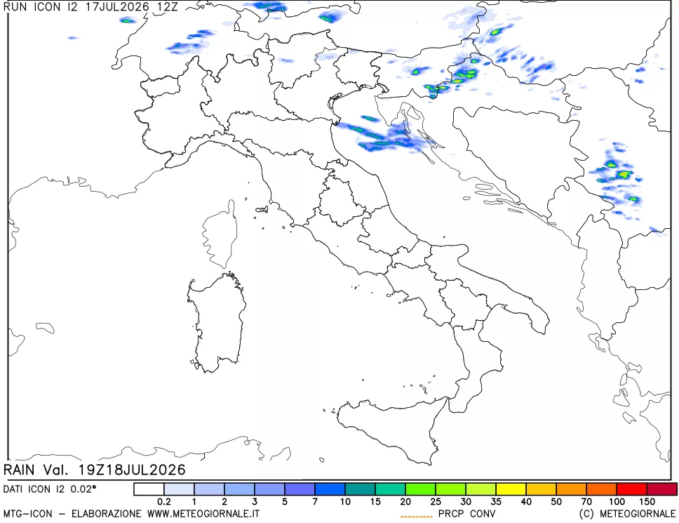mappa Precipitazioni totali e convettive