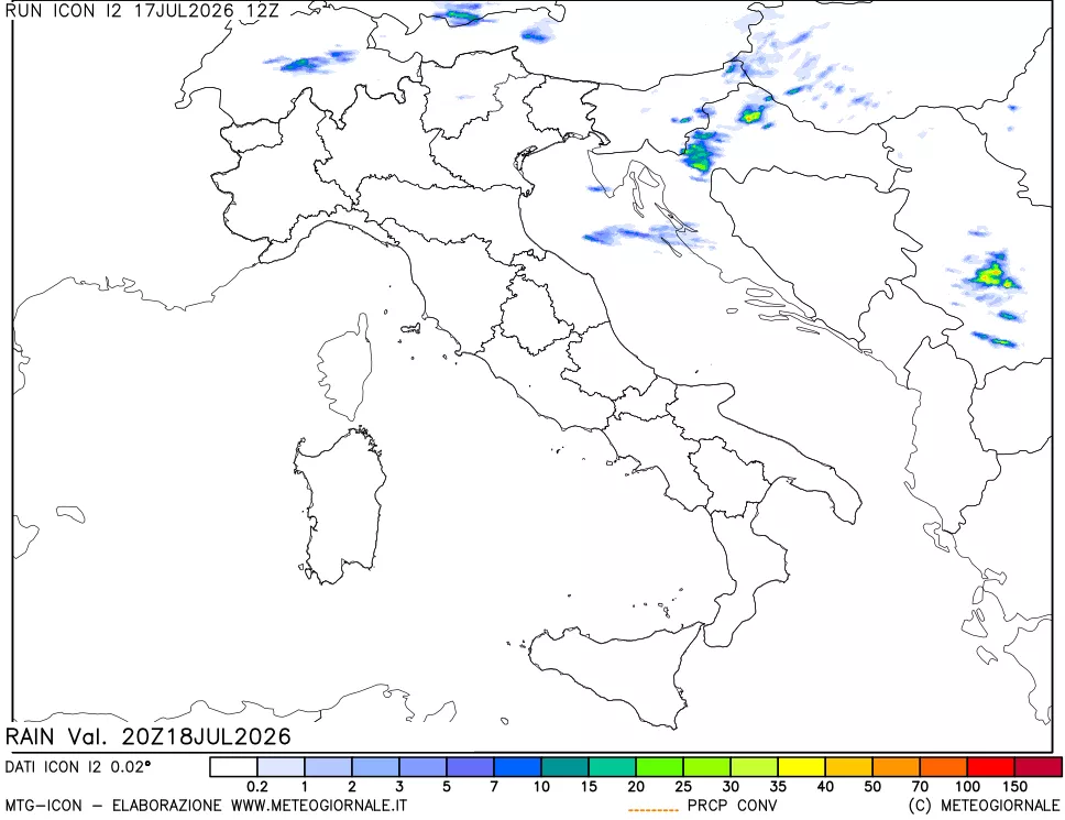 mappa Precipitazioni totali e convettive