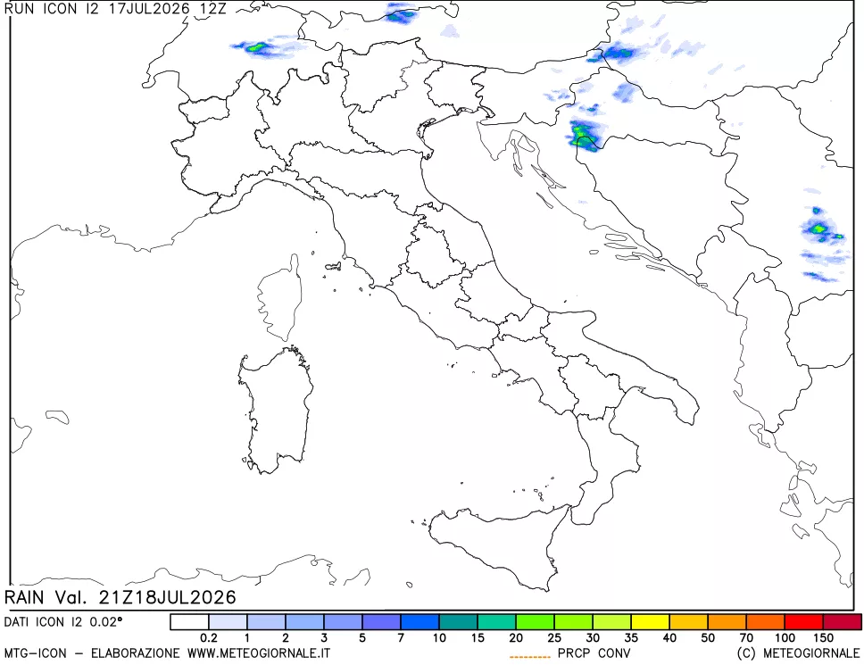 mappa Precipitazioni totali e convettive