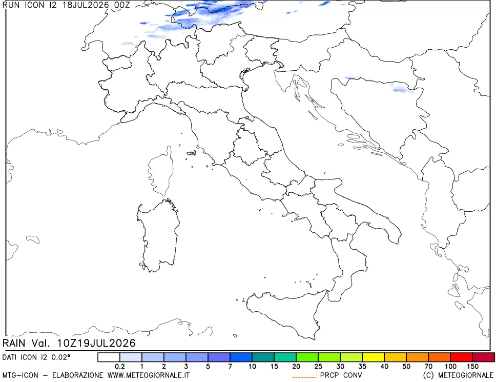 mappa Precipitazioni totali e convettive