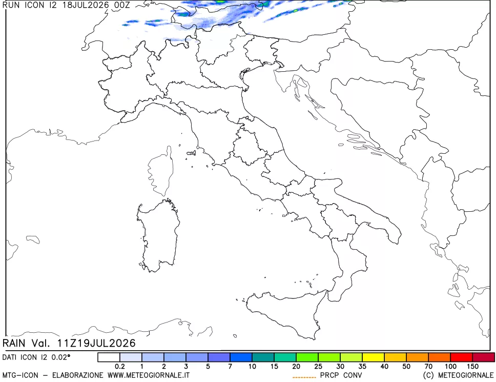 mappa Precipitazioni totali e convettive