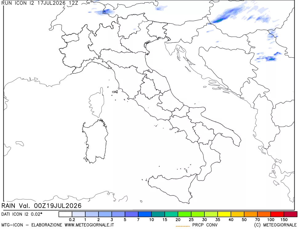 mappa Precipitazioni totali e convettive