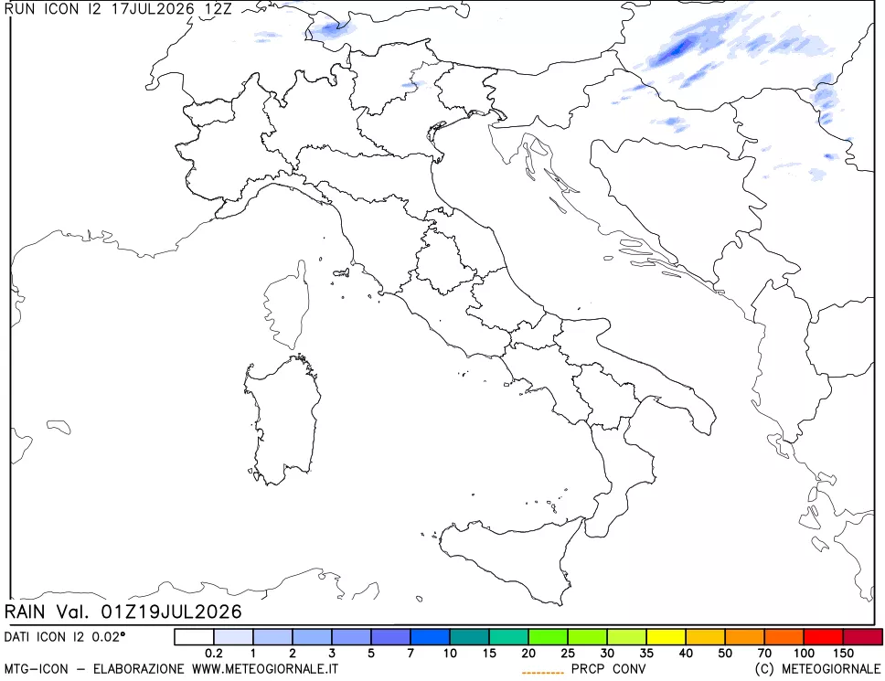 mappa Precipitazioni totali e convettive