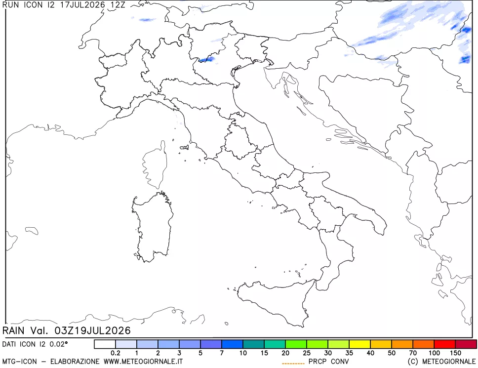 mappa Precipitazioni totali e convettive