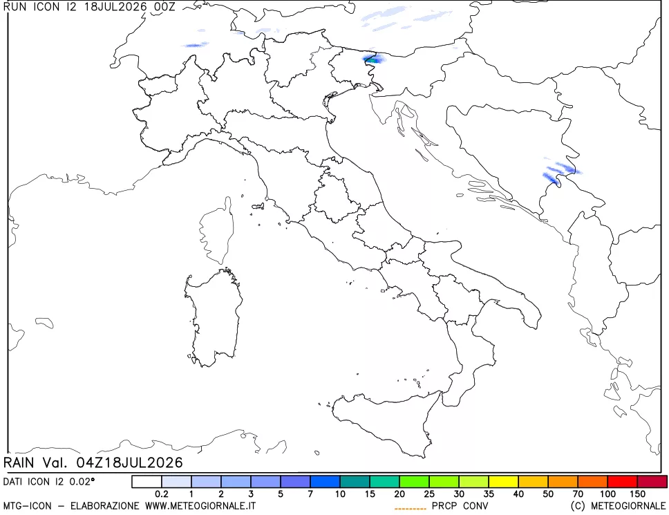 mappa Precipitazioni totali e convettive