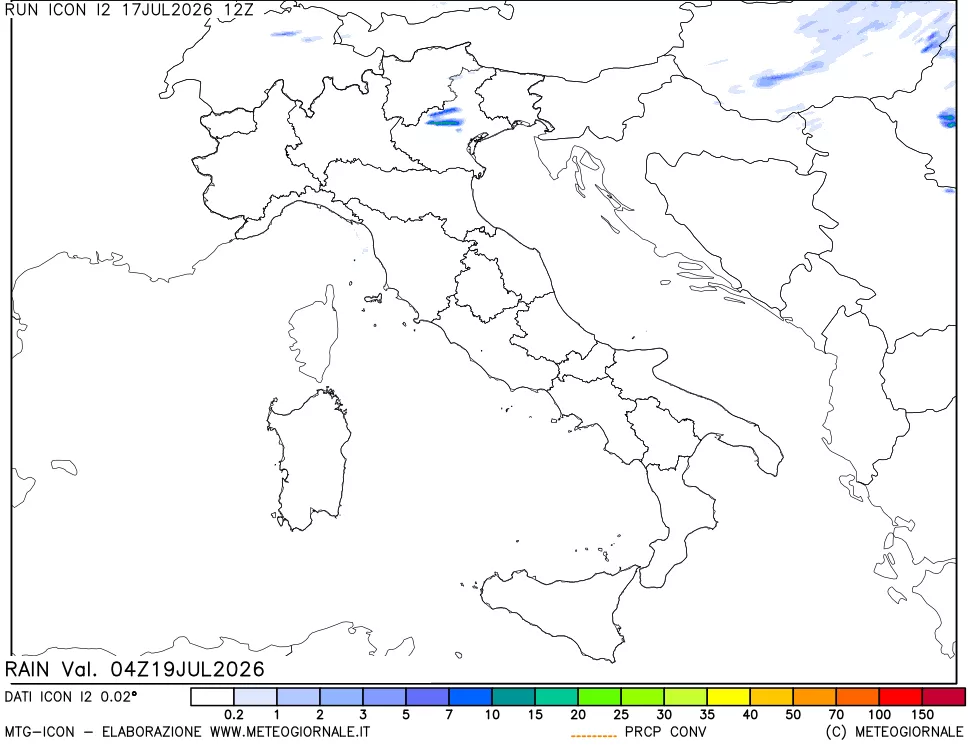 mappa Precipitazioni totali e convettive