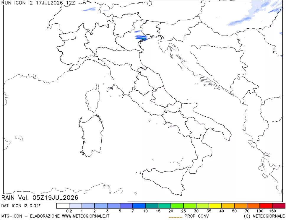 mappa Precipitazioni totali e convettive