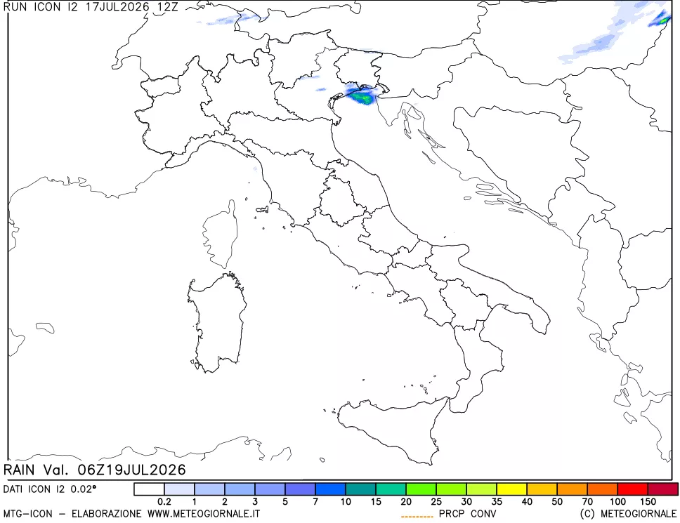 mappa Precipitazioni totali e convettive