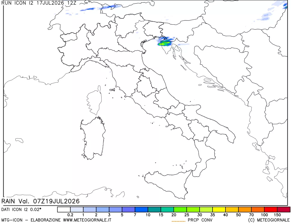 mappa Precipitazioni totali e convettive