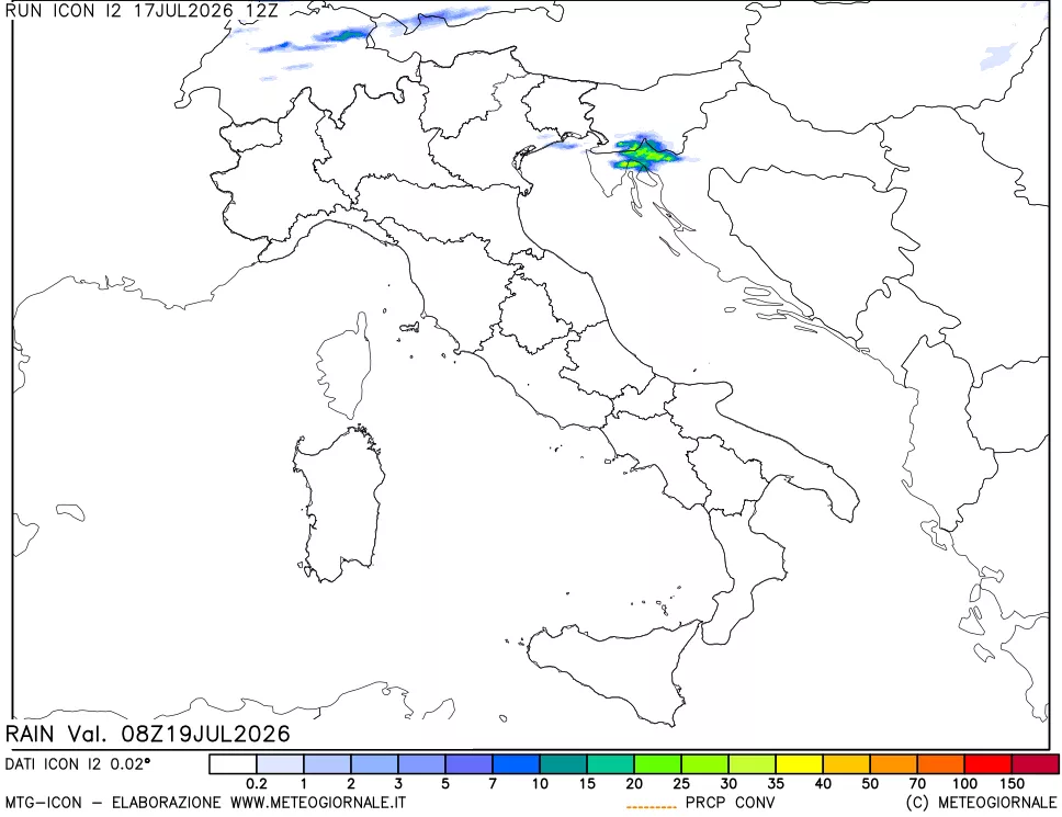 mappa Precipitazioni totali e convettive