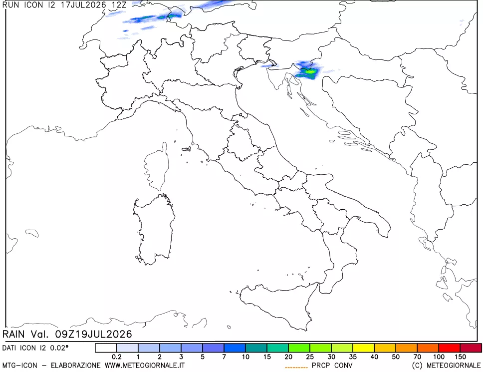 mappa Precipitazioni totali e convettive
