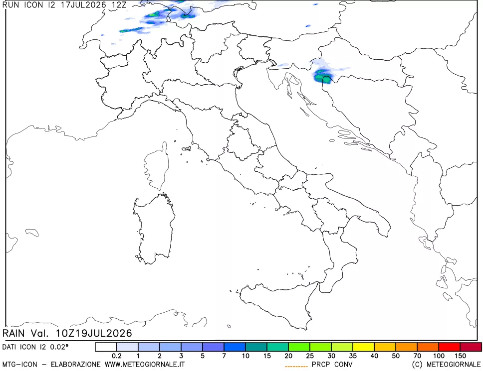 mappa Precipitazioni totali e convettive