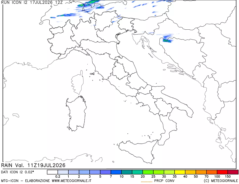 mappa Precipitazioni totali e convettive