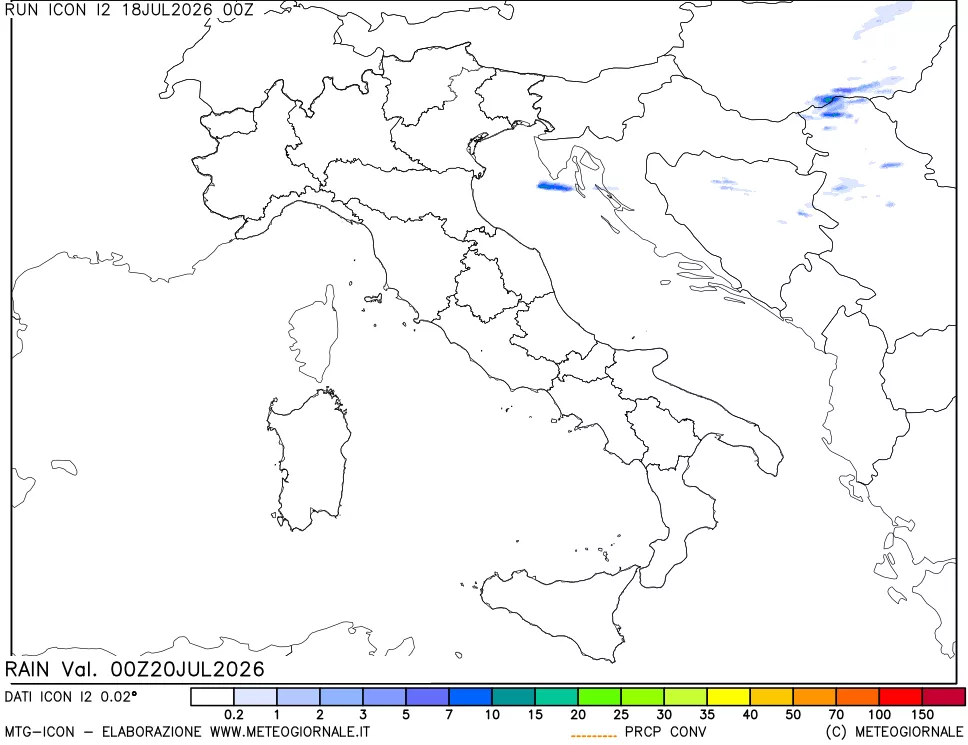 mappa Precipitazioni totali e convettive