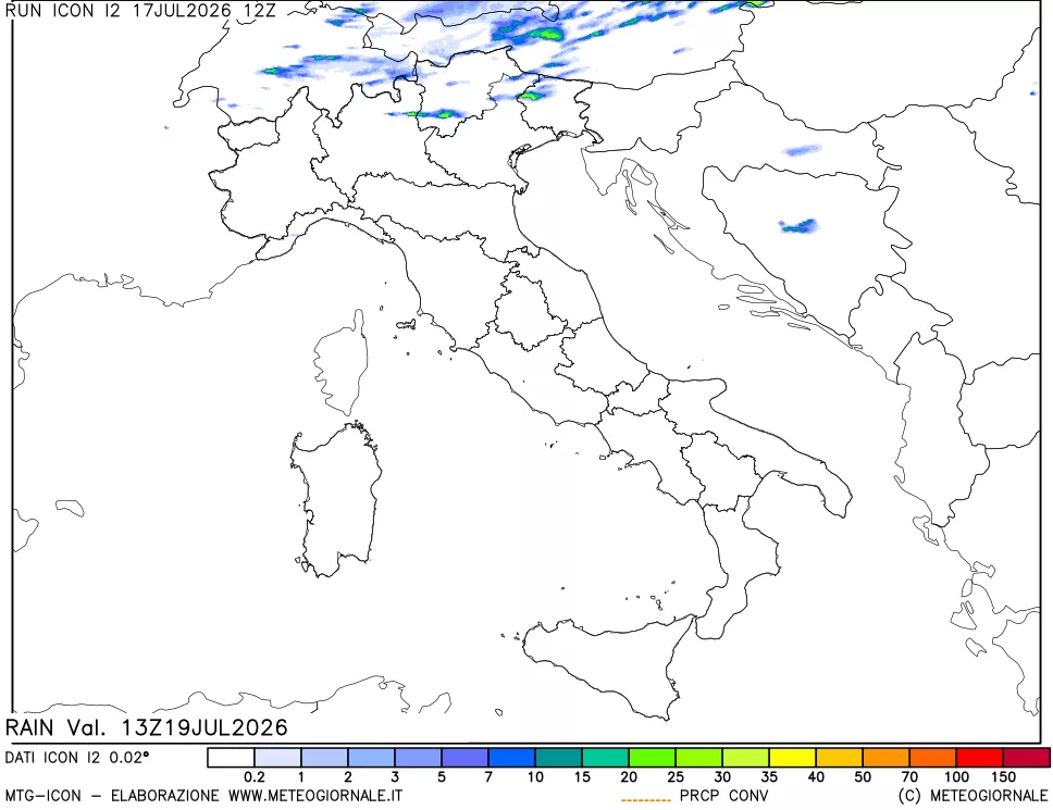 mappa Precipitazioni totali e convettive