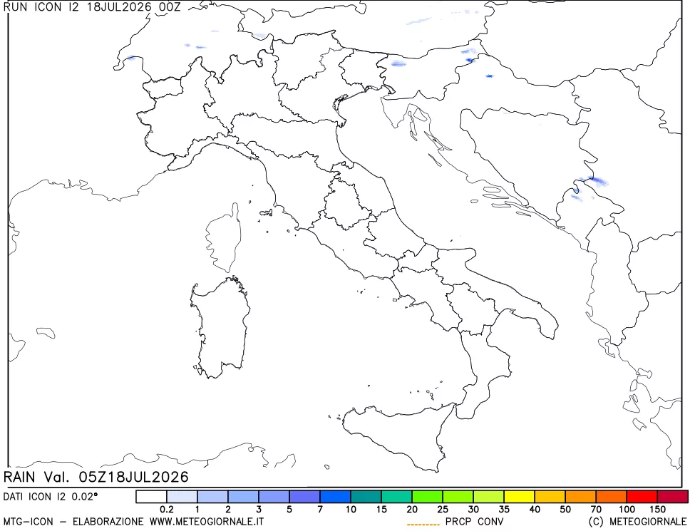 mappa Precipitazioni totali e convettive