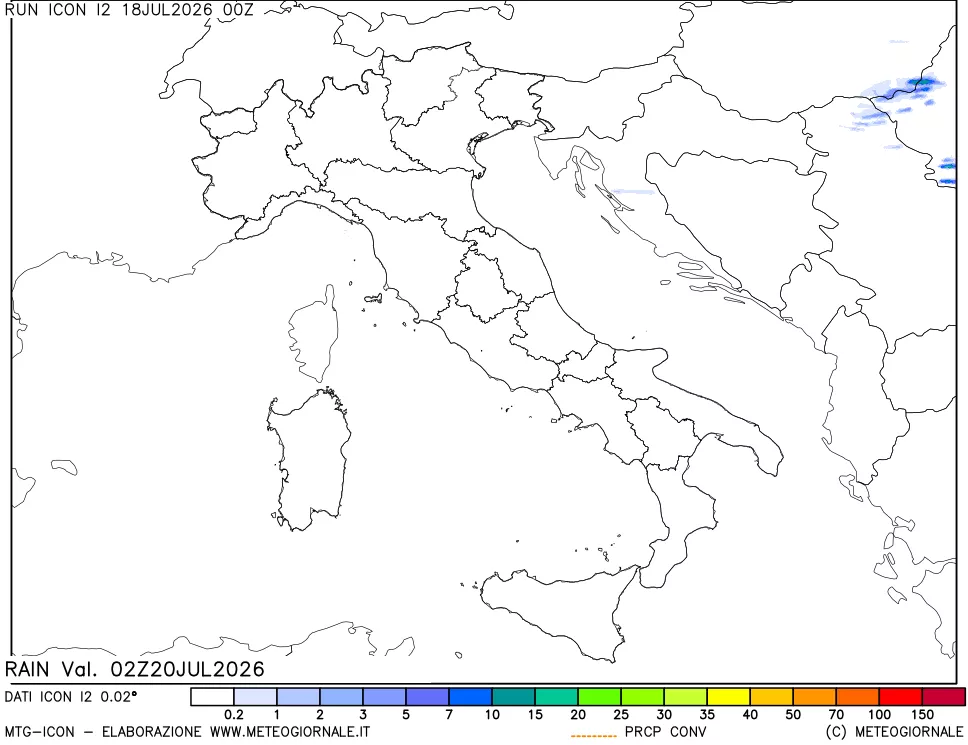 mappa Precipitazioni totali e convettive