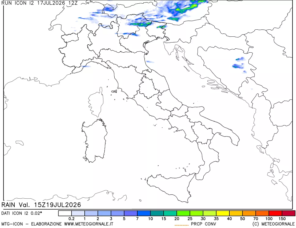 mappa Precipitazioni totali e convettive