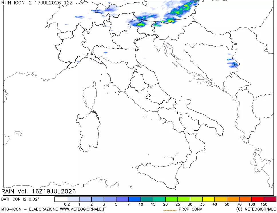 mappa Precipitazioni totali e convettive