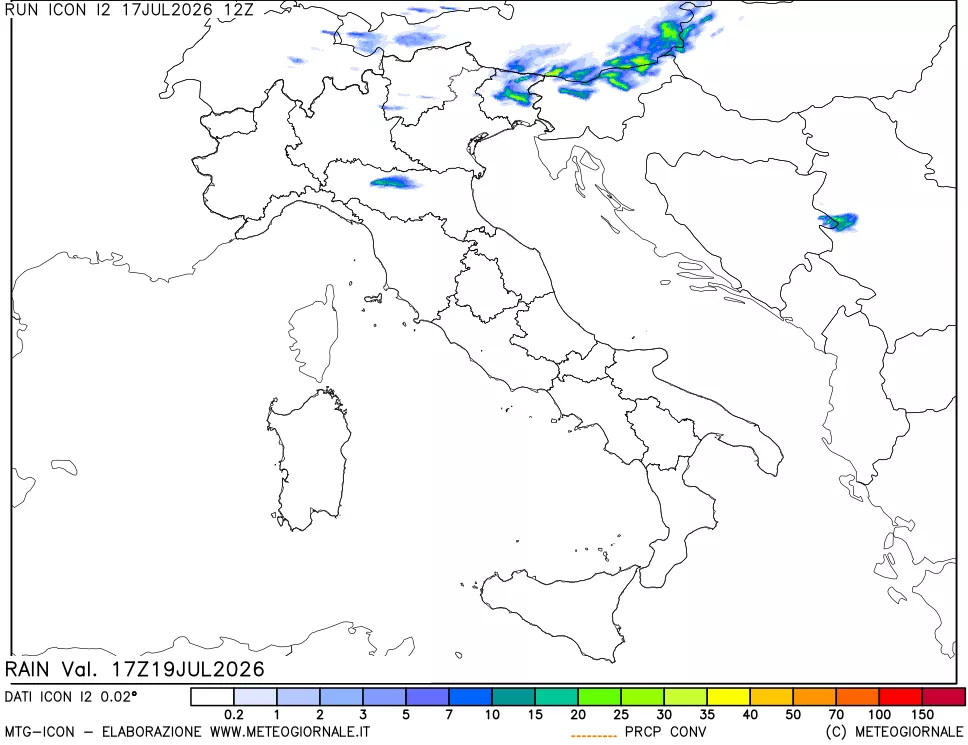 mappa Precipitazioni totali e convettive
