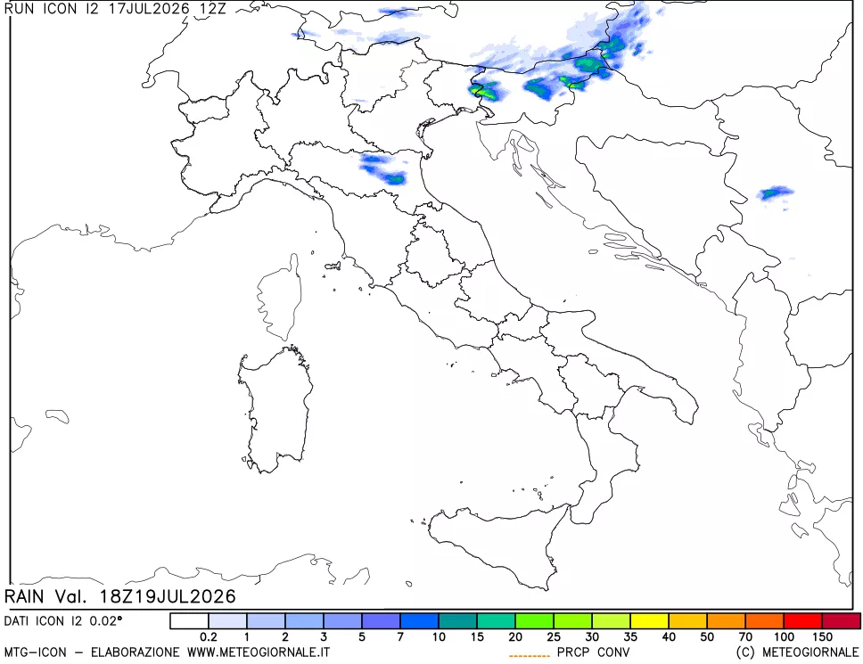 mappa Precipitazioni totali e convettive