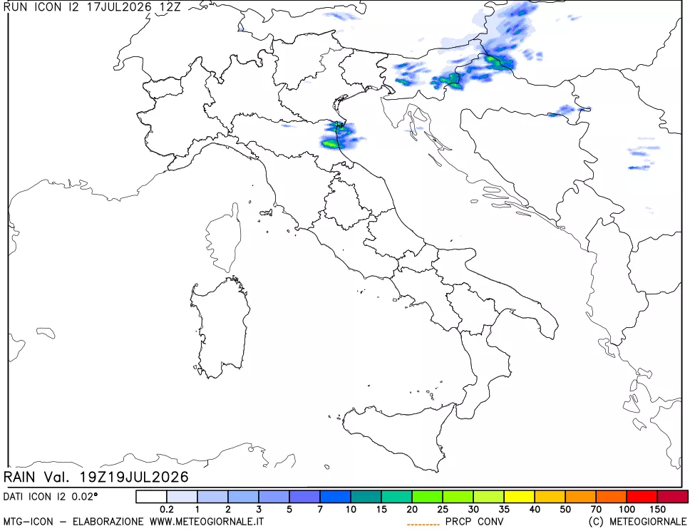 mappa Precipitazioni totali e convettive