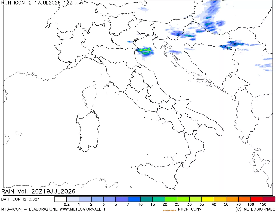 mappa Precipitazioni totali e convettive