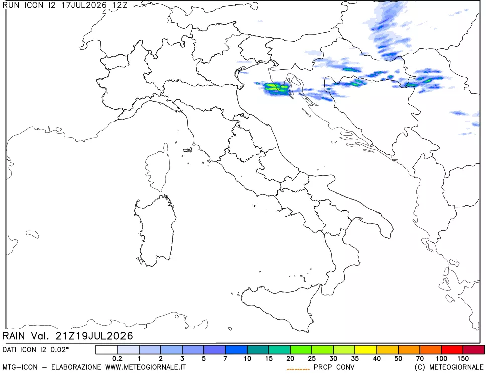 mappa Precipitazioni totali e convettive