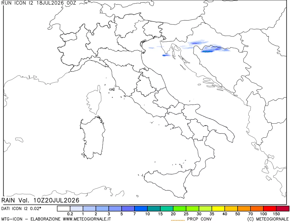 mappa Precipitazioni totali e convettive
