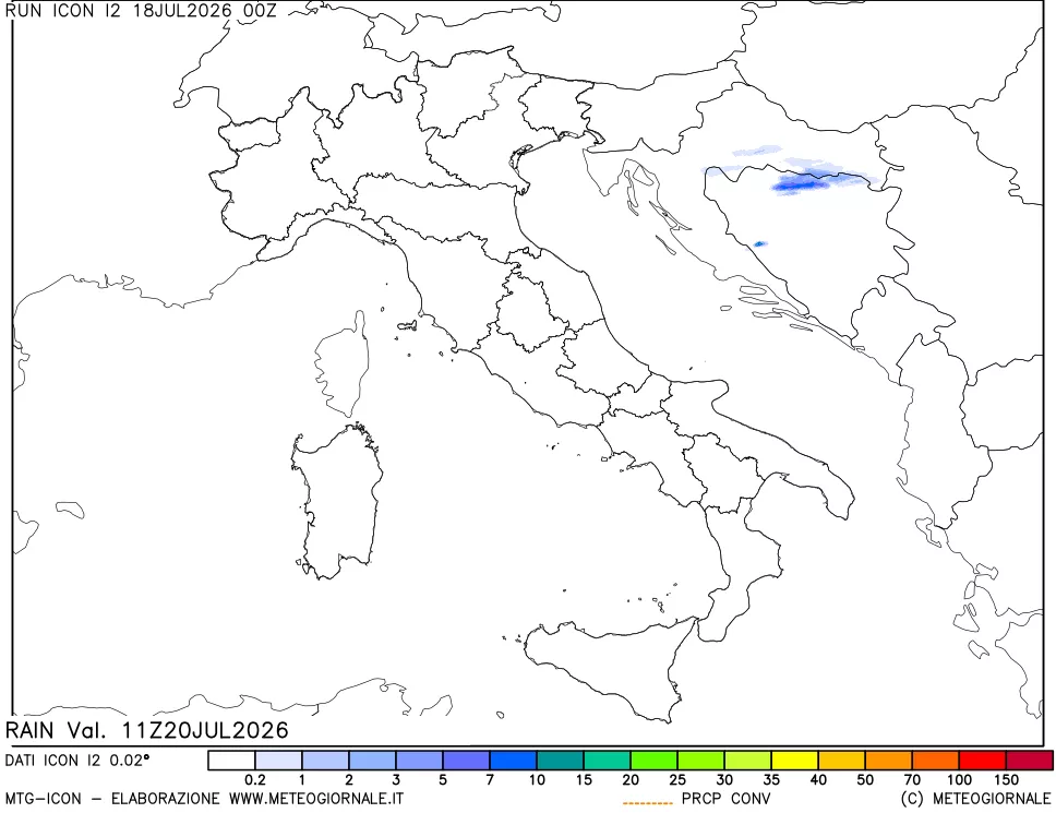 mappa Precipitazioni totali e convettive