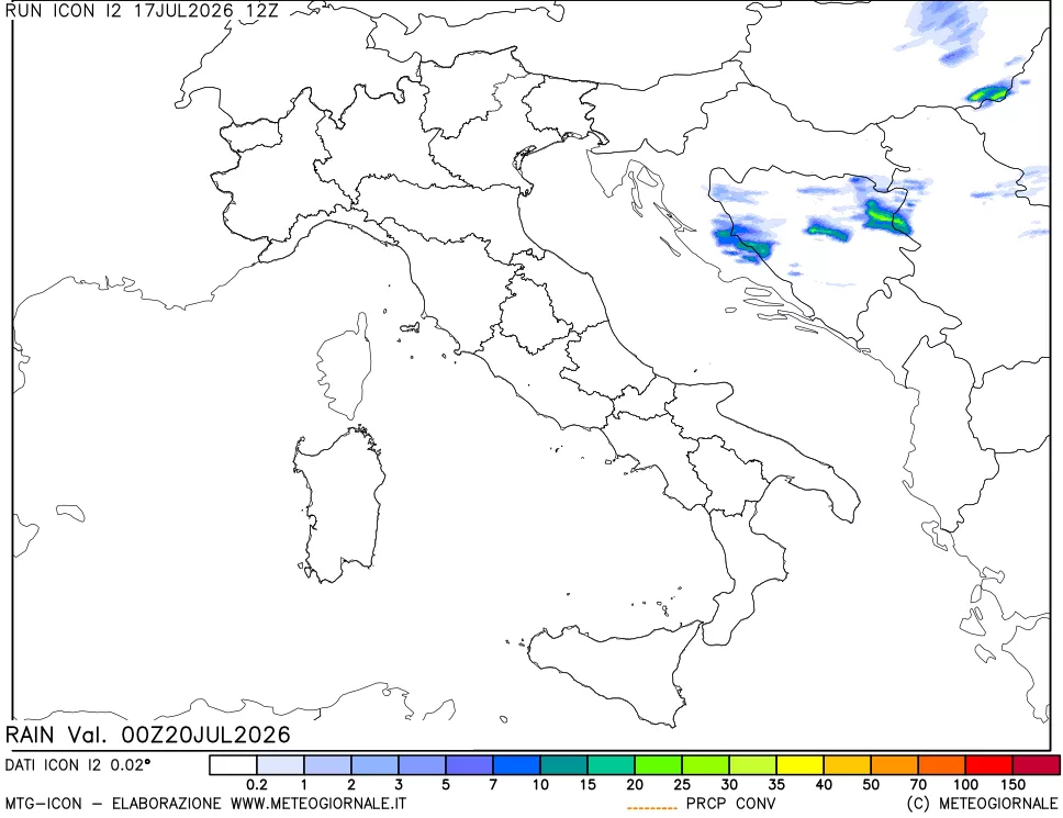 mappa Precipitazioni totali e convettive