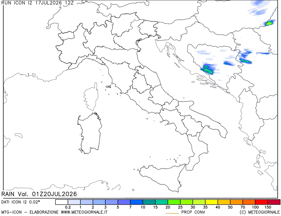 mappa Precipitazioni totali e convettive