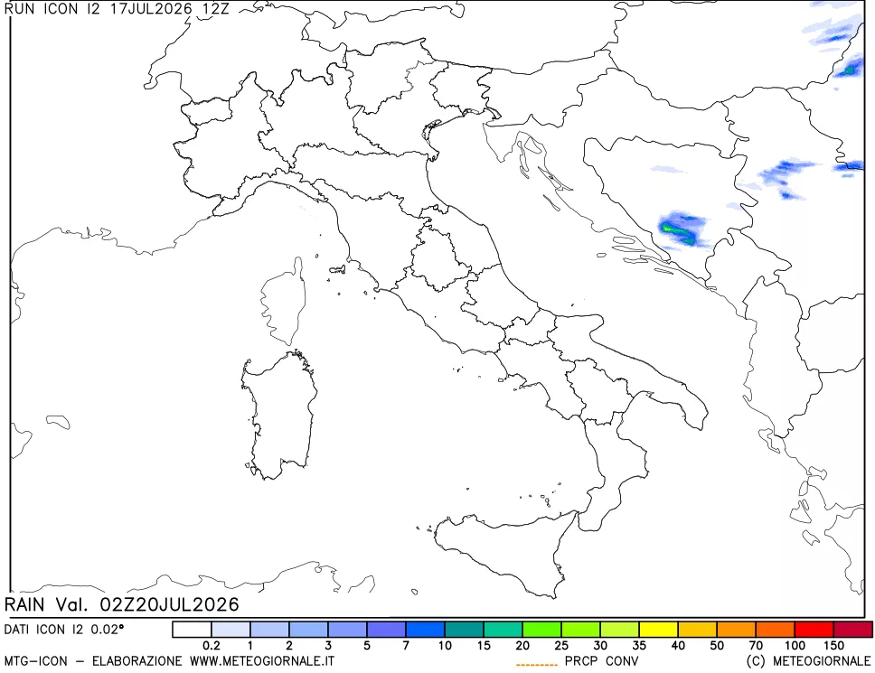 mappa Precipitazioni totali e convettive