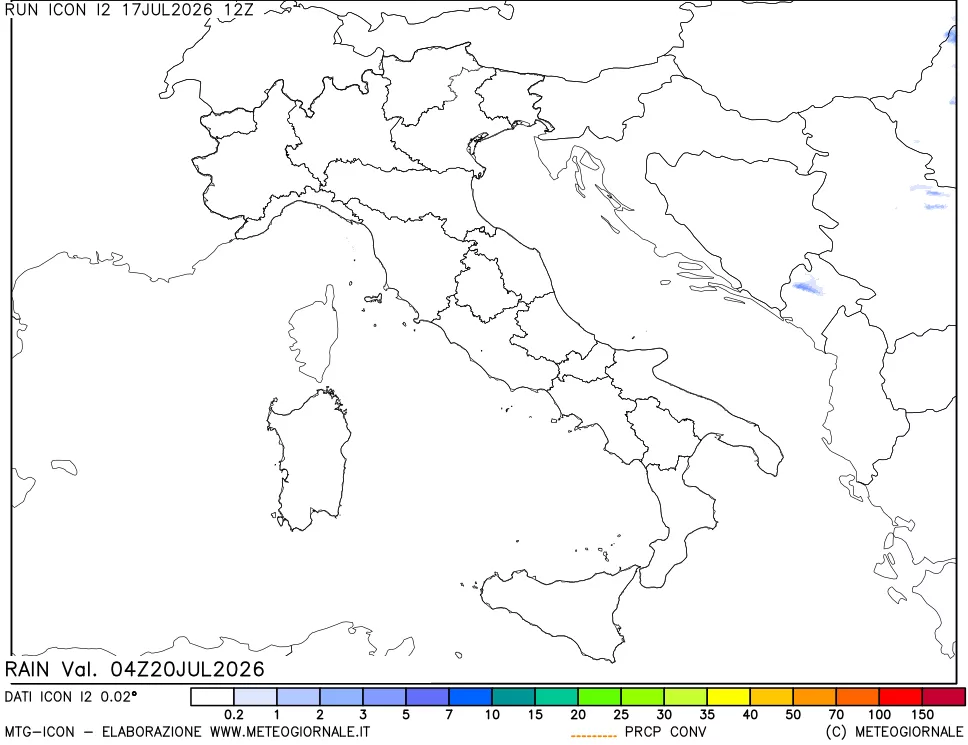 mappa Precipitazioni totali e convettive
