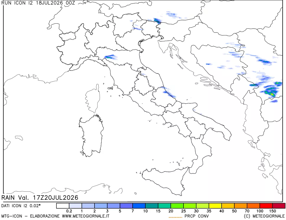 mappa Precipitazioni totali e convettive