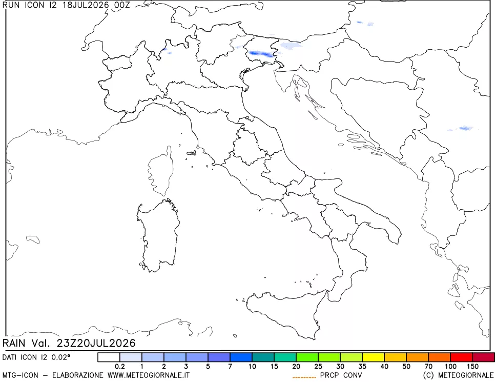 mappa Precipitazioni totali e convettive