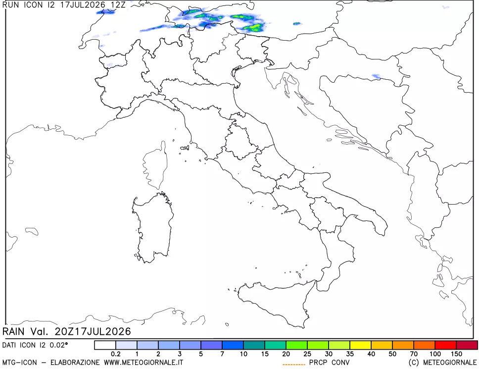 mappa Precipitazioni totali e convettive
