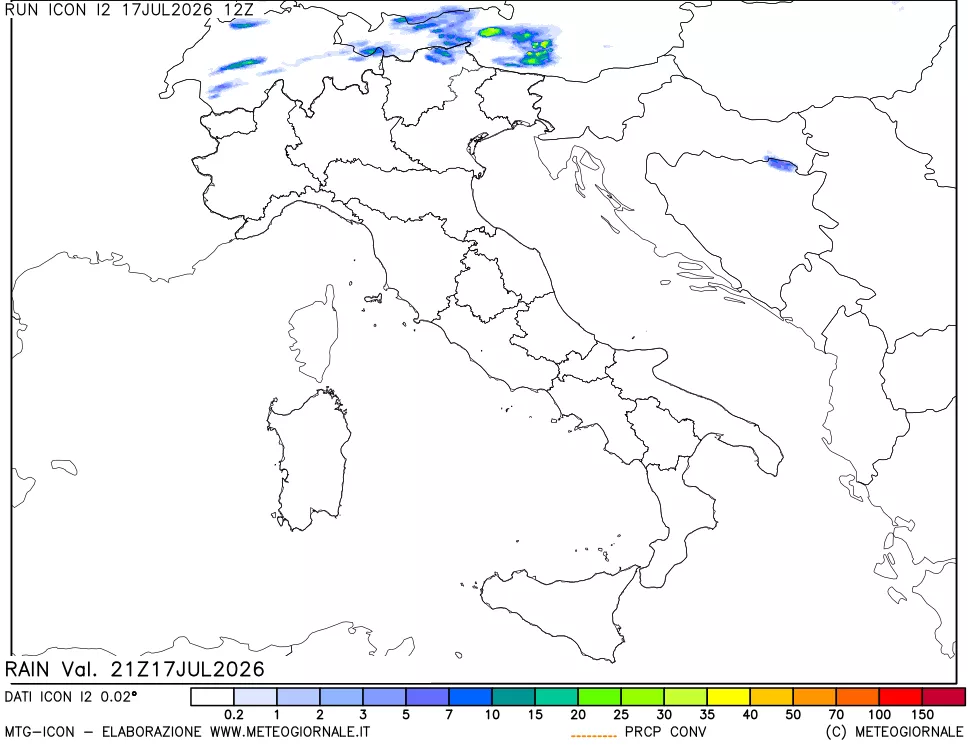 mappa Precipitazioni totali e convettive