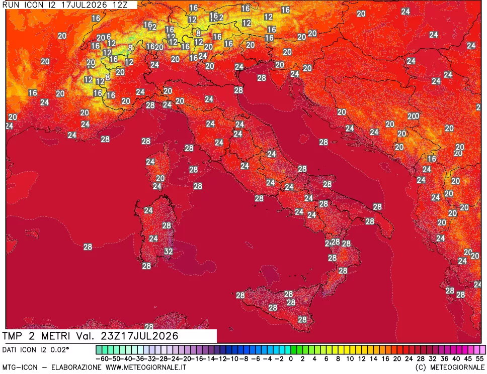 mappa Temp 2 metri