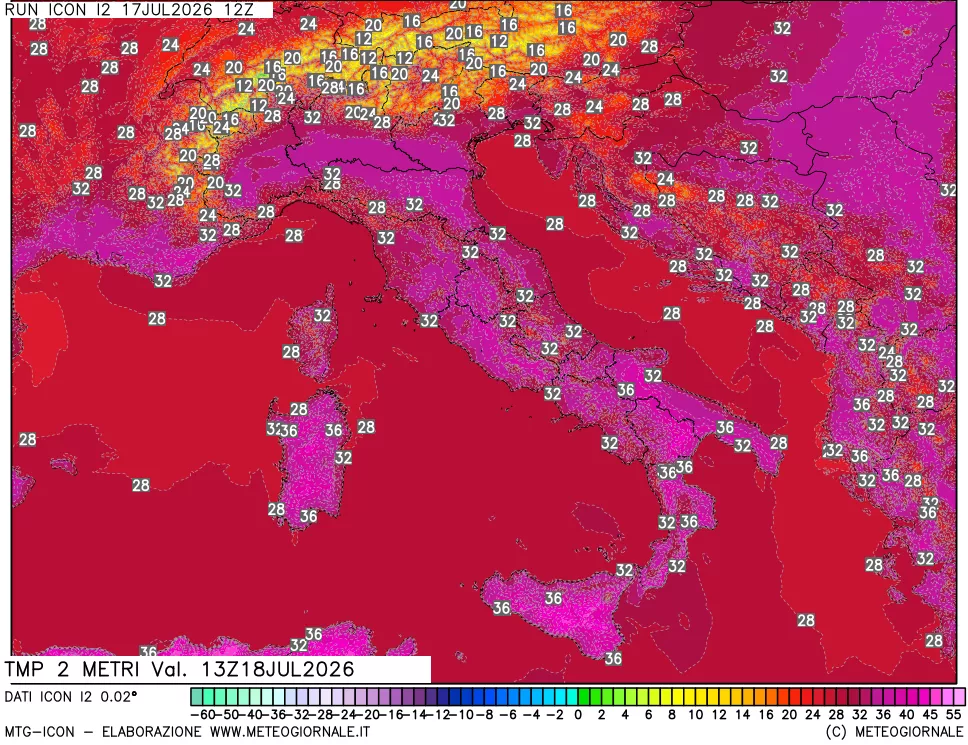 mappa Temp 2 metri