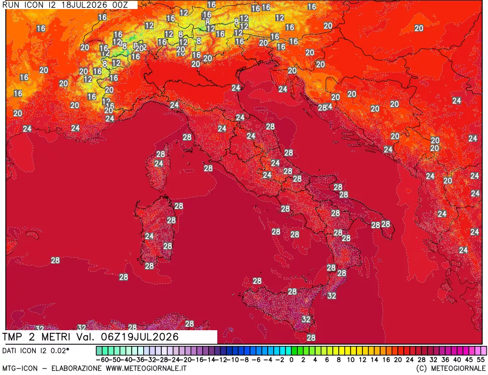 mappa Temp 2 metri