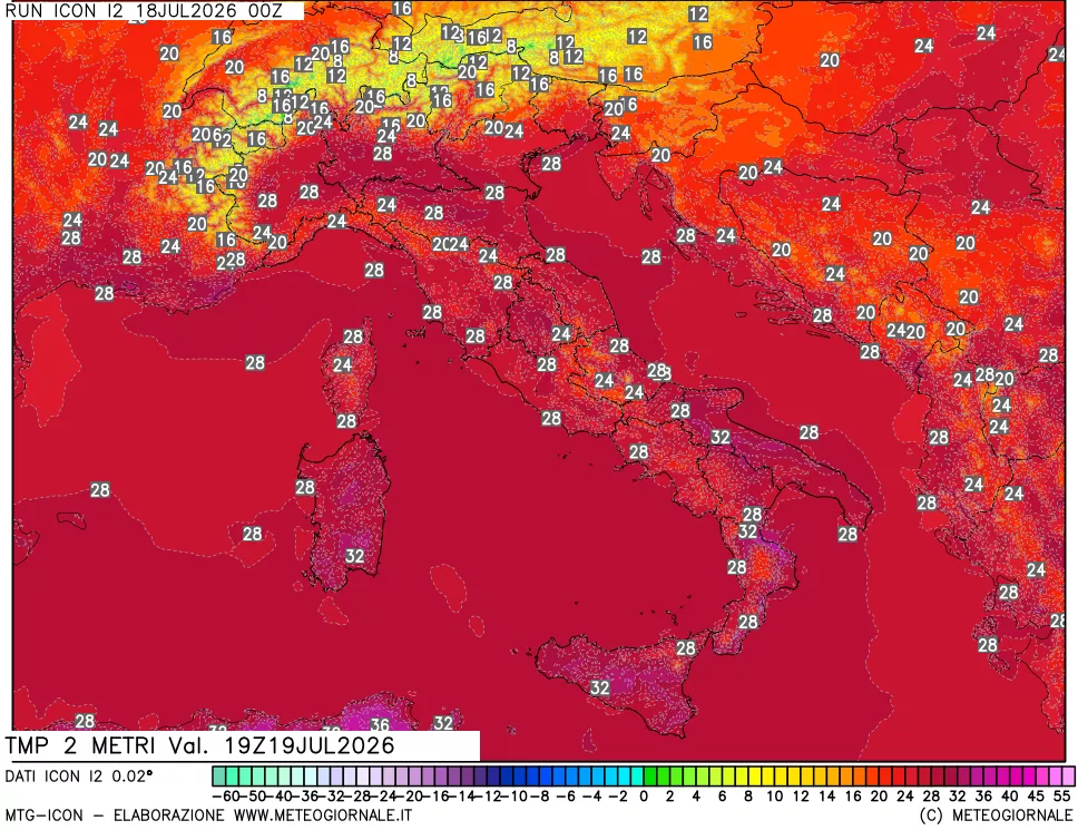mappa Temp 2 metri