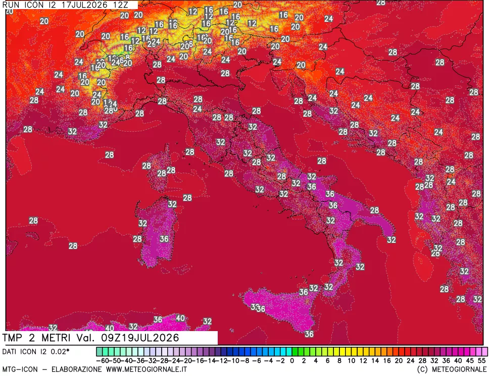 mappa Temp 2 metri