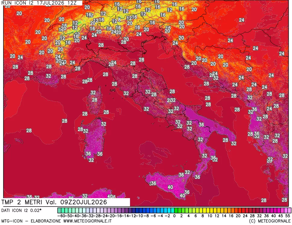 mappa Temp 2 metri