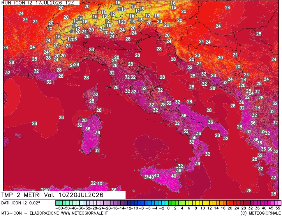 mappa Temp 2 metri