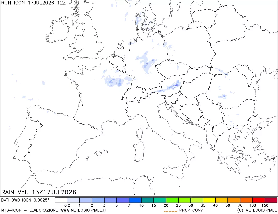 mappa Precipitazioni totali e convettive