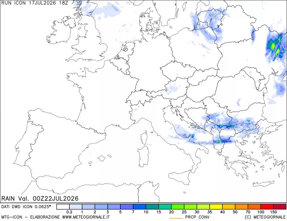 mappa Precipitazioni totali e convettive